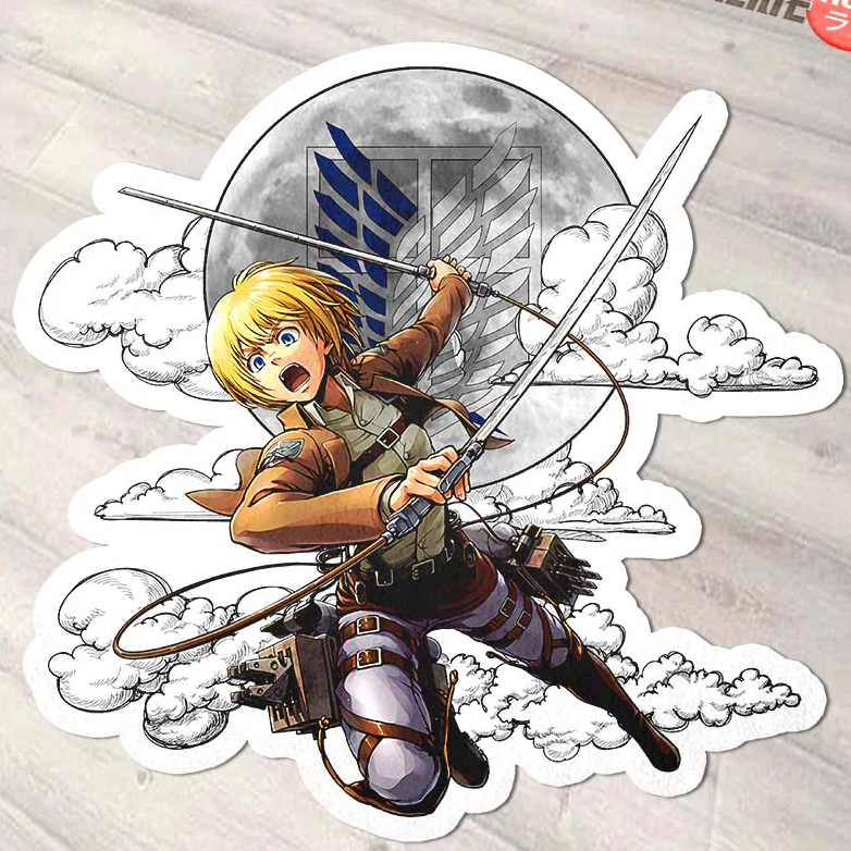 Armin Arlert Shaped Rug Custom Moon Clouds Attack On Titan