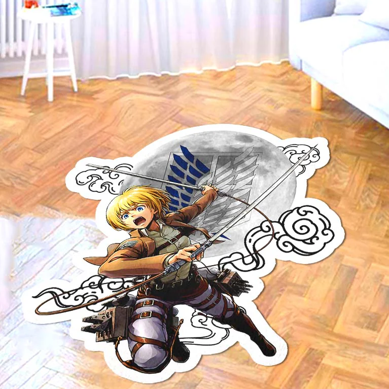 Armin Arlert Shaped Rug Custom Moon Clouds Attack On Titan