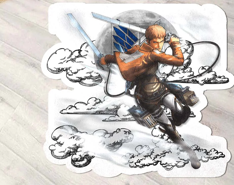 Jean Kirstein Shaped Rug Custom Moon Clouds Attack On Titan