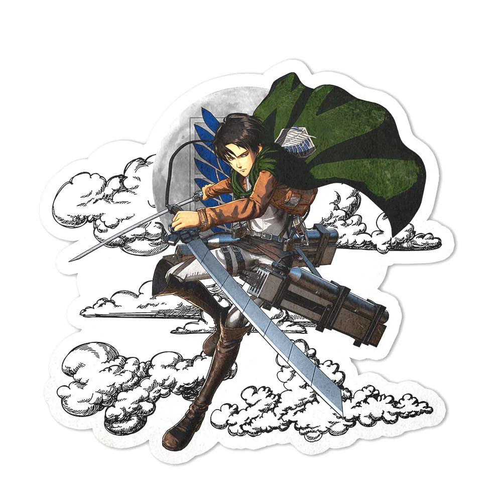 Levi Ackerman Shaped Rug Custom Moon Clouds Attack On Titan