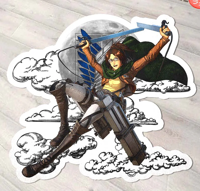 Hange Zo� Shaped Rug Custom Moon Clouds Attack On Titan
