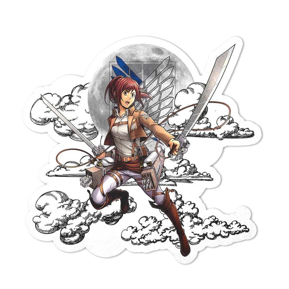 Sasha Blouse Shaped Rug Custom Moon Clouds Attack On Titan