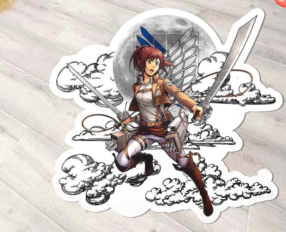 Sasha Blouse Shaped Rug Custom Moon Clouds Attack On Titan