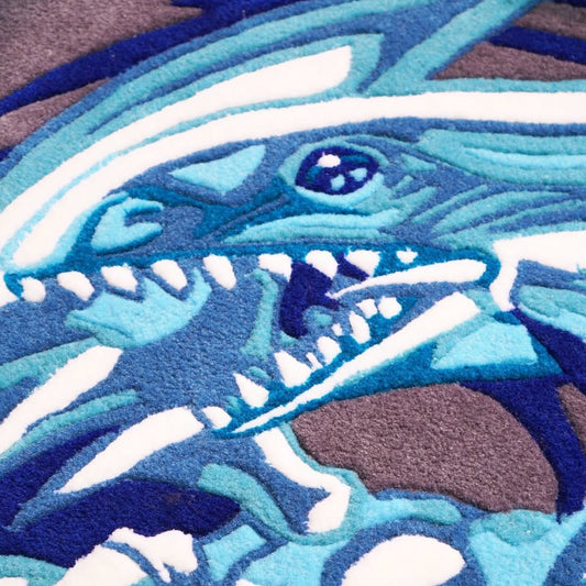 Blue Eyes Dragon Anime Area Rug
