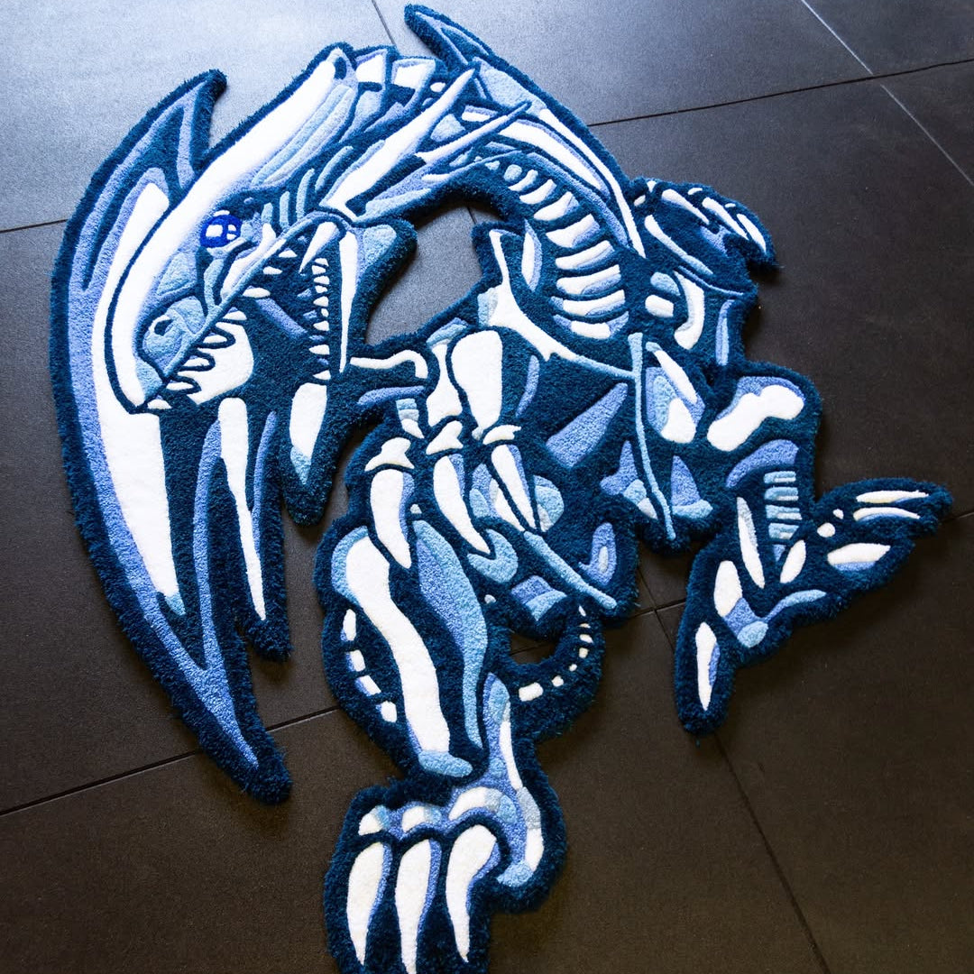Blue Eyes Dragon Anime Area Rug