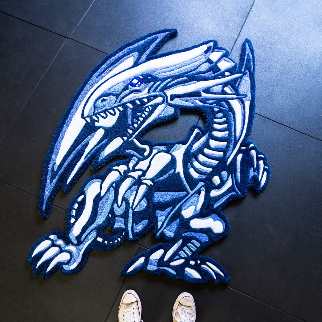 Blue Eyes Dragon Anime Area Rug