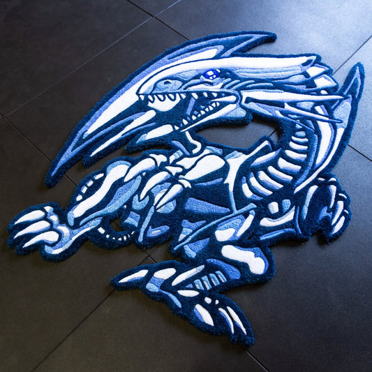 Blue Eyes Dragon Anime Area Rug