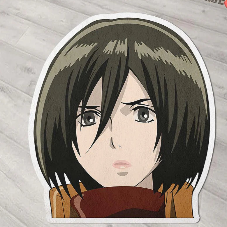 Mikasa Ackerman Shaped Rug Custom Attack On Titan