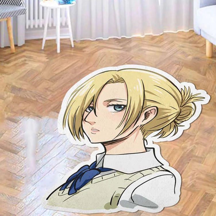 Annie Leonhart Shaped Rug Custom Attack On Titan