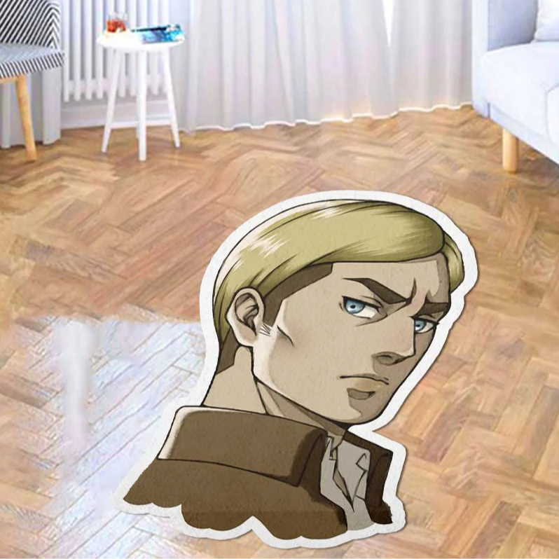 Erwin Smith Shaped Rug Custom Attack On Titan
