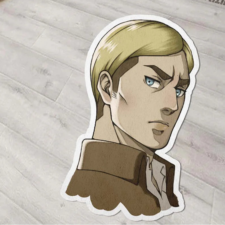 Erwin Smith Shaped Rug Custom Attack On Titan