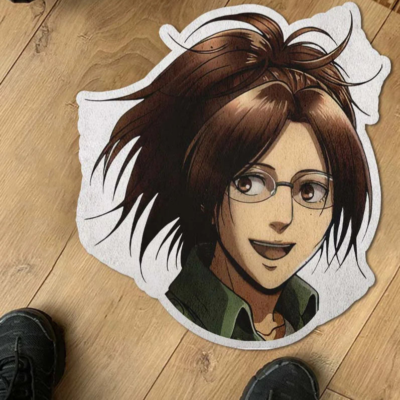 Hange Zoe Shaped Rug Custom Attack On Titan