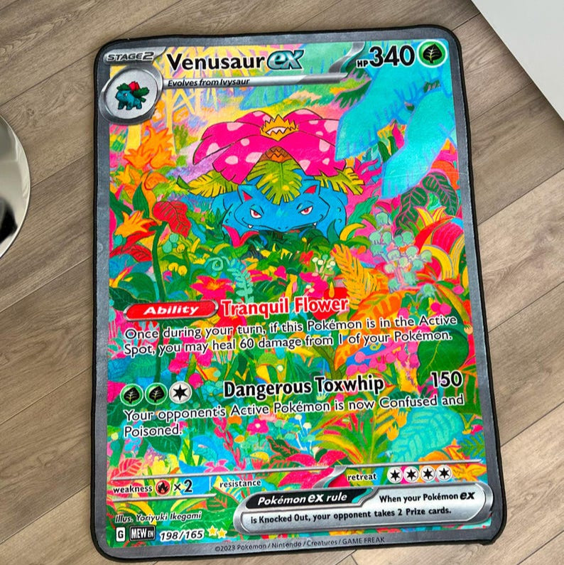 Venusaur EX Pokémon Card Rug
