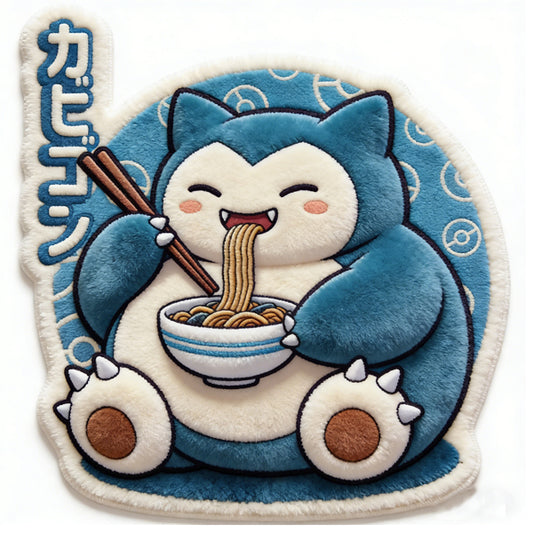 Snorlax Eating Noodles Rug