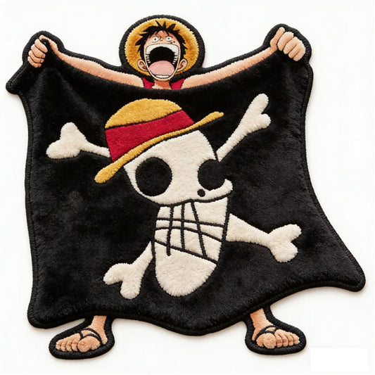 Luffy with Pirate Flag Rug