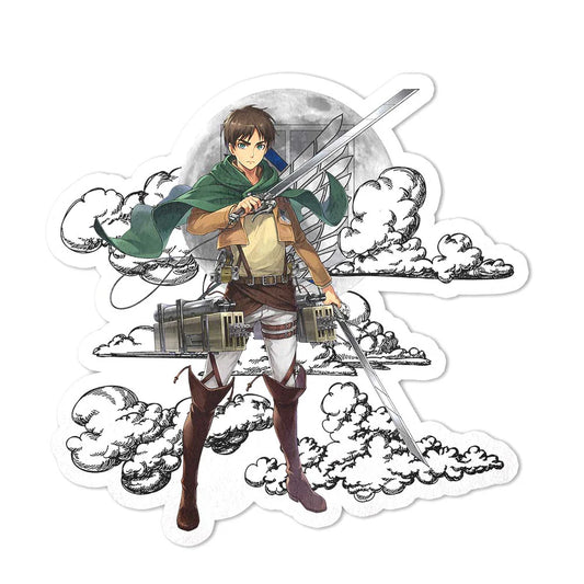 Eren Yeager Shaped Rug Custom Moon Clouds Attack On Titan