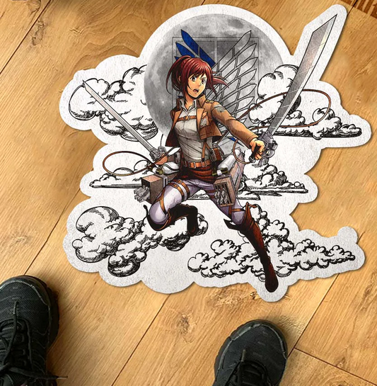 Sasha Blouse Shaped Rug Custom Moon Clouds Attack On Titan
