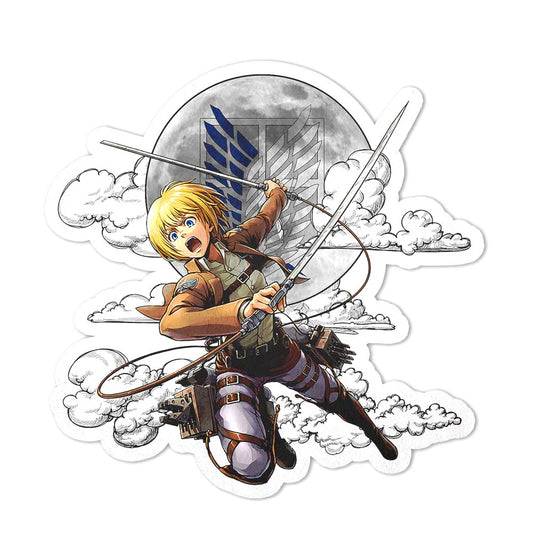 Armin Arlert Shaped Rug Custom Moon Clouds Attack On Titan