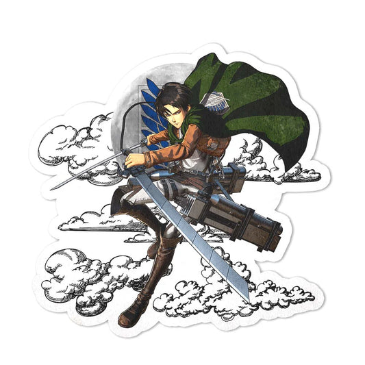 Levi Ackerman Shaped Rug Custom Moon Clouds Attack On Titan