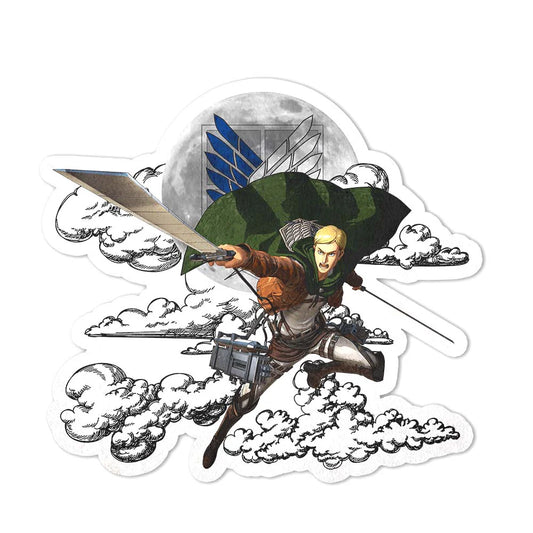 Erwin Smith Shaped Rug Custom Moon Clouds Attack On Titan