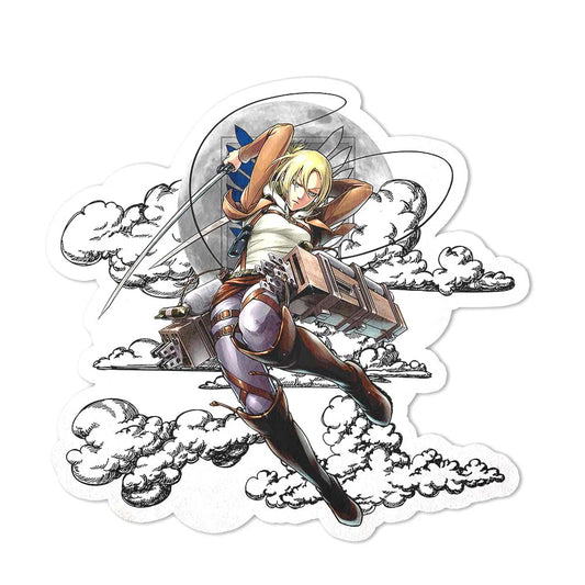 Annie Leonhart Shaped Rug Custom Moon Clouds Attack On Titan