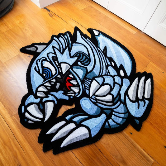 Blue Eyes Dragon Anime Area Rug