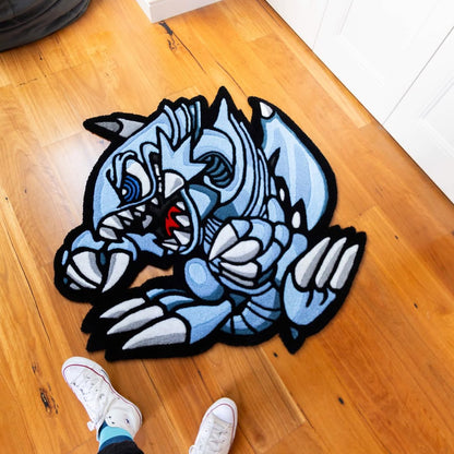 Blue Eyes Dragon Anime Area Rug