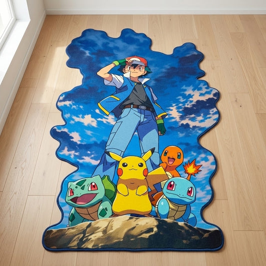 Ash & Pikachu Shaped Floor Rug