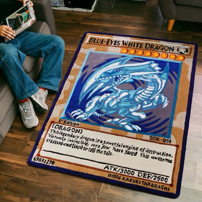 Blue Eyes Dragon Anime Area Rug