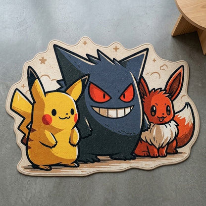 Pikachu Gengar Eevee Cut‑Out Rug