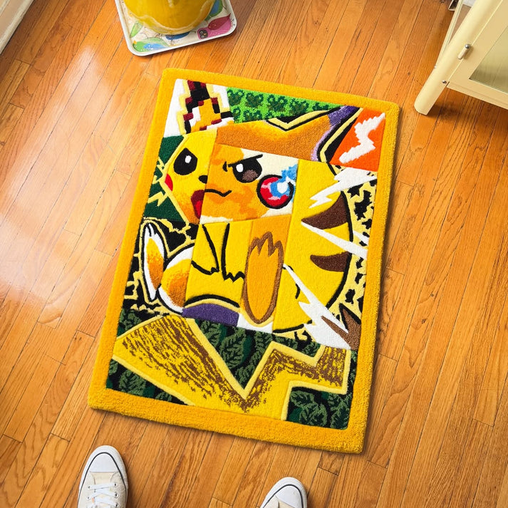 Pikachu Rectangle Rug Pikachu Card Rug – otakurug