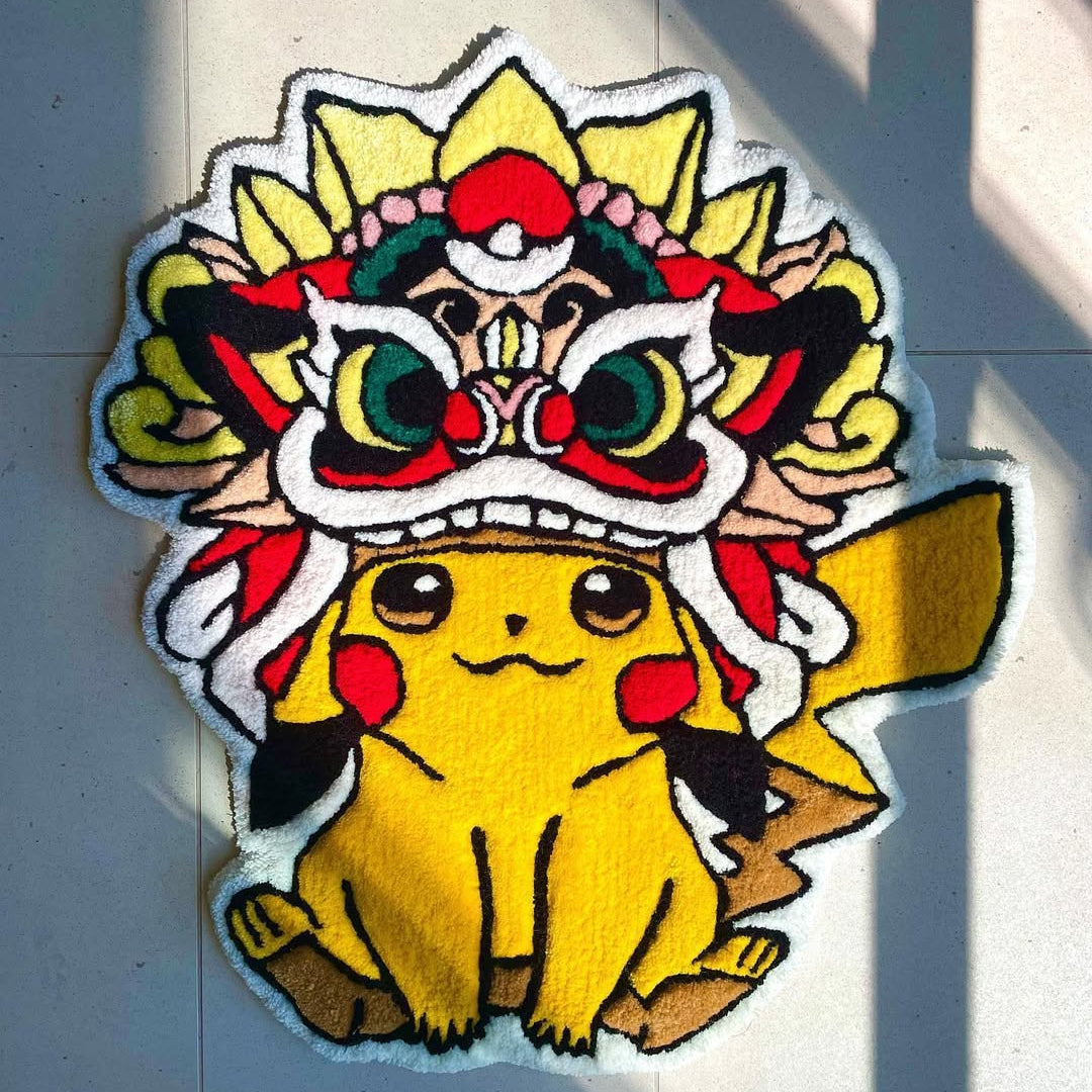 Pickachu Rug Head Pikachu in Lion King Style Rug – otakurug