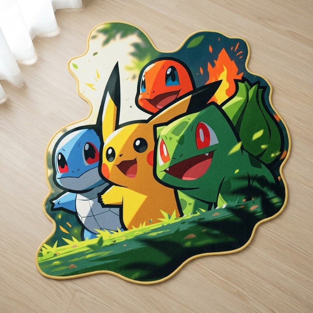 Pokemon Starter Anime Rug