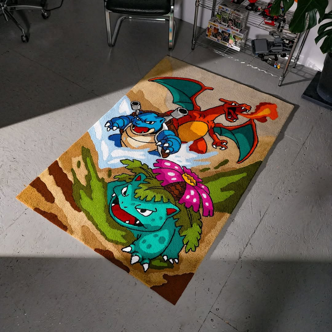 Pokomon Rug Original Starter Pokémon Collection Rug – otakurug